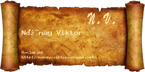 Nánay Viktor névjegykártya